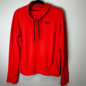 Under armour medium red orange pullover with pockets